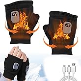 Heating Gloves,Smart Thermostatic Heated Fingerless Gloves,Portable Heating Gloves with Digital Display, Fingerless, Rechargeable, 1800mAh Battery,45-55C Three Heating Levels,Heating Glove for Women