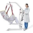 LuminaLiftCure Electric Hoyer-Lift for Home Use Adjustable Patient Transfer Lift 500lb Weight Capacity with Powerful Motor and Head Support Sling Easy-Assembly