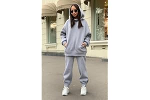 Women’s Oversized Hoodie And Jogger Set Casual Fleece Loungewear Two Piece Outfit For Lounging Running