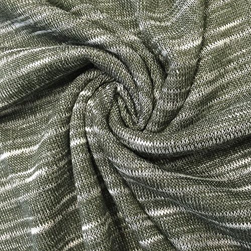 Premium Quality Poly Cotton Slub Jersey Knit Fabric by the Yard - Olive - 1 Yard
