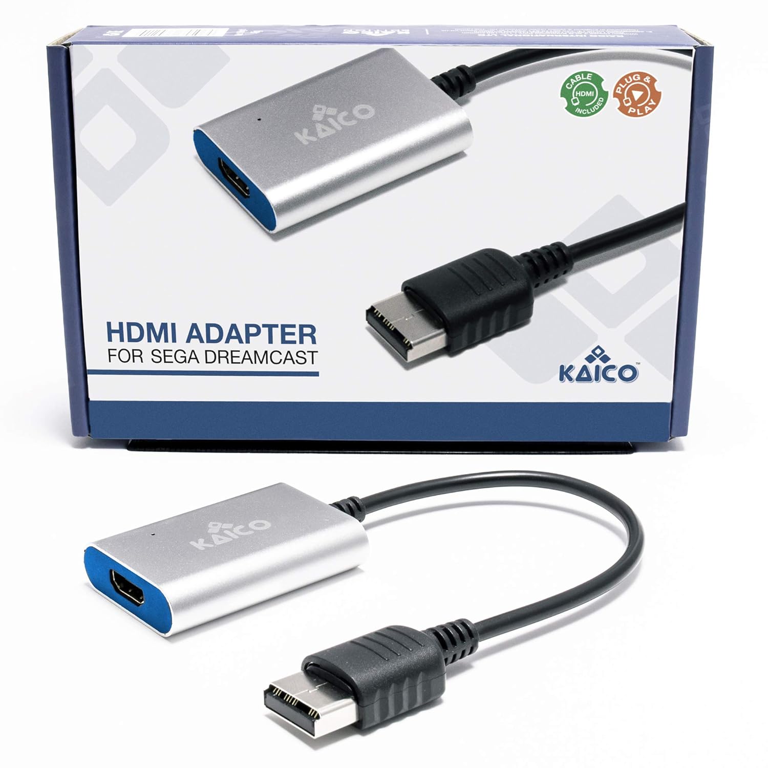 Sega Dreamcast HDMI Converter - Simple Plug and Play HDMI Converter For Sega Dreamcast - By Kaico - Sega Dreamcast VGA cable to Dreamcast HDMI - The Best Sega Dreamcast AV Cable: Video Games
