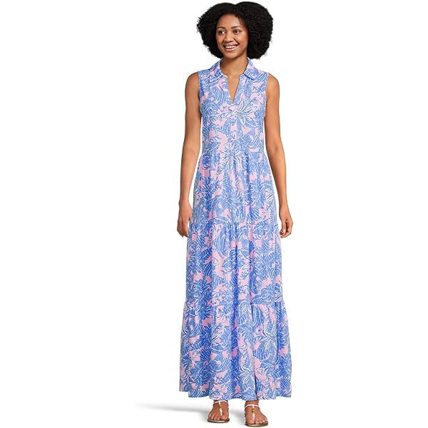 Lilly Pulitzer, Womens, Ellison Maxi Dress, Resort White Sol Mates