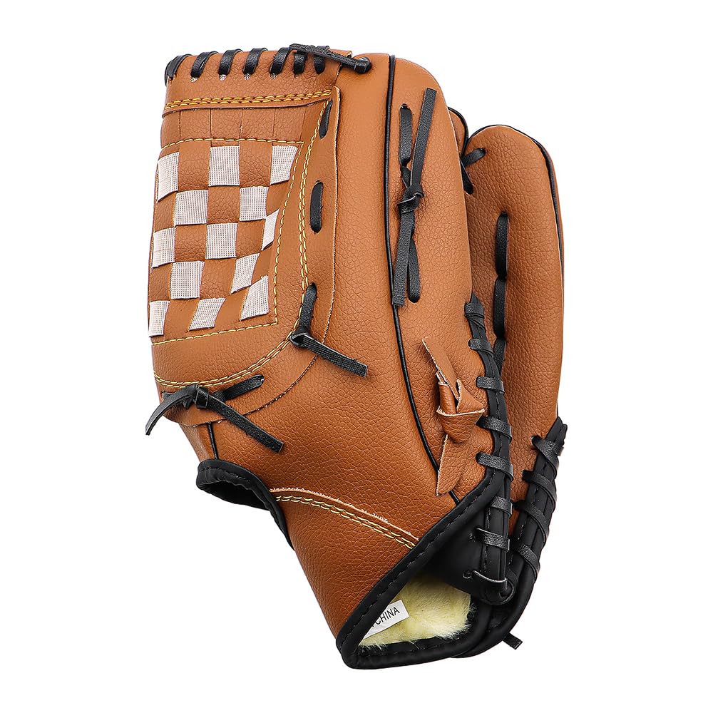 POFET Baseball Glove, Sports Batting Gloves with Baseball PU Leather Left Hand Catcher's Mitt, Adjustable and Comfortable 11.5 inch Left Hand Glove for Kids Youth Adults