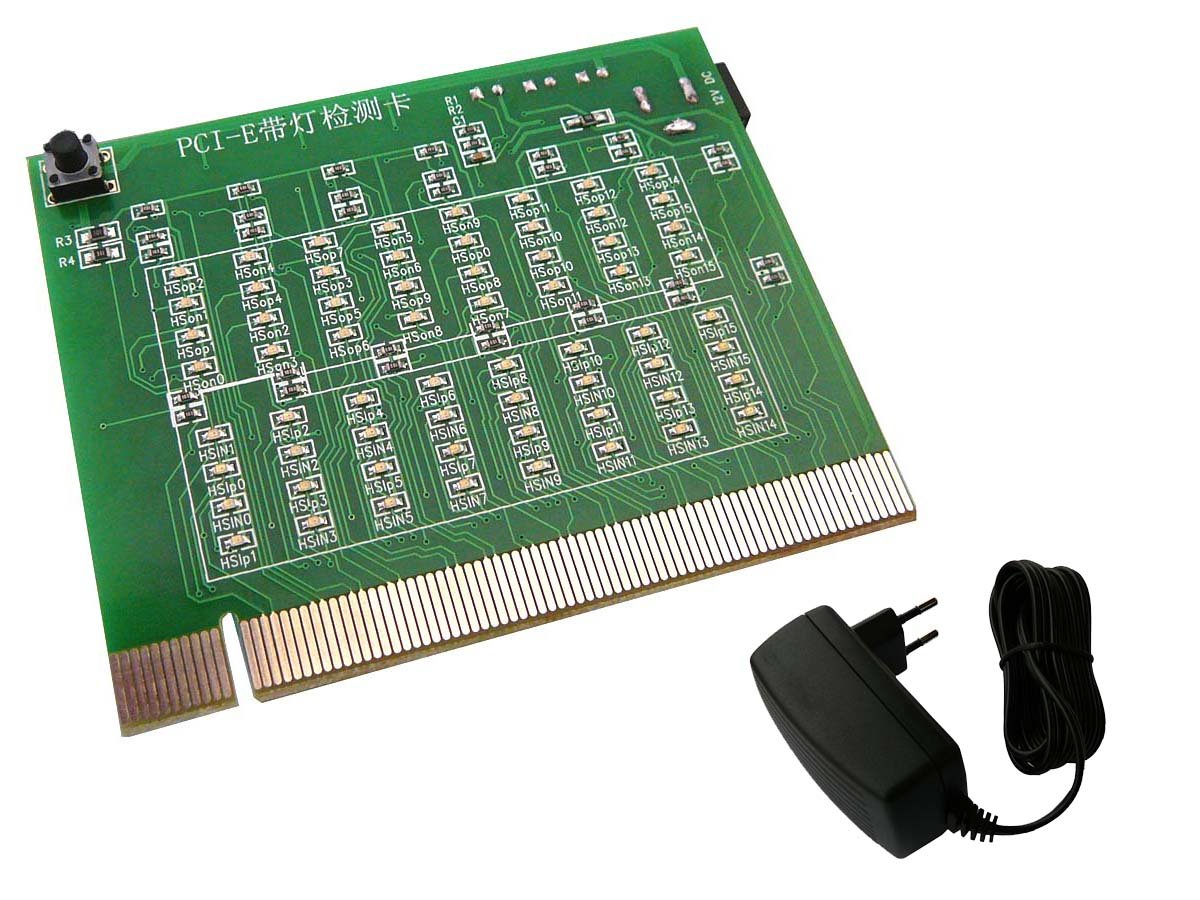 KALEA-INFORMATIQUE LED tester for PCIe PCI-EXPRESS port with 12V/2A power supply