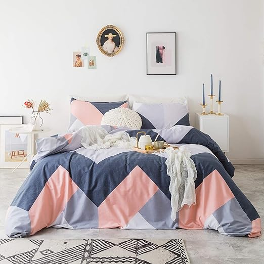 Amazon Com Yuheguoji 3 Pieces Duvet Cover Set 100 Cotton Queen