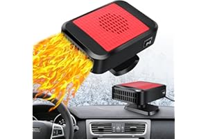 STDKDFW Car Heater,12V 200W Car Heater Defroster 360°Rotation 2 in 1 Heating & Cooling Fan Windshield Demisting Defroster Plug Into Cigarette Lighter for All Cars (red)