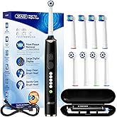 SEAGO Soft Round Electric Toothbrushes with 8 Spin Brush Heads, 5 Cleaning Modes, Rechargeable Sonic Toothbrush with Timer and Travel Case for Adults and Kids(SG-2607-Black