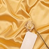 Gold Charmeuse Satin Fabric 60" Wide Soft Silky Satin Fabric by the Yard | 6 Yards Resuable Smooth Cloth Fabric,for Wedding Bridal Dress,Sewing,DIY Craft,Clothing Making,Party Backdrop Decor