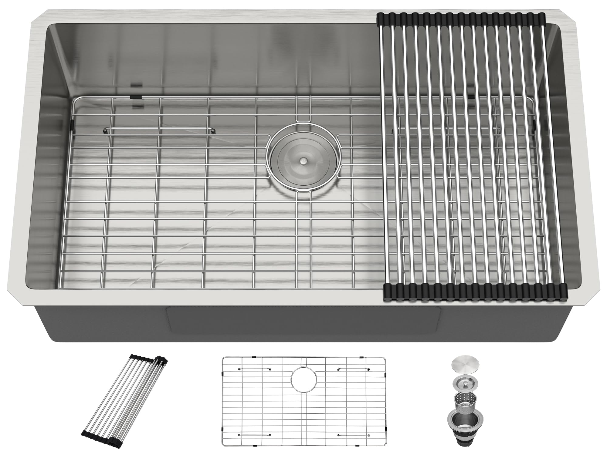 thumbnail image 2 of Kraus 32 Inch 50/50 Double Bowl 18 Gauge Stainless Steel Kitchen Sink 2 of 9