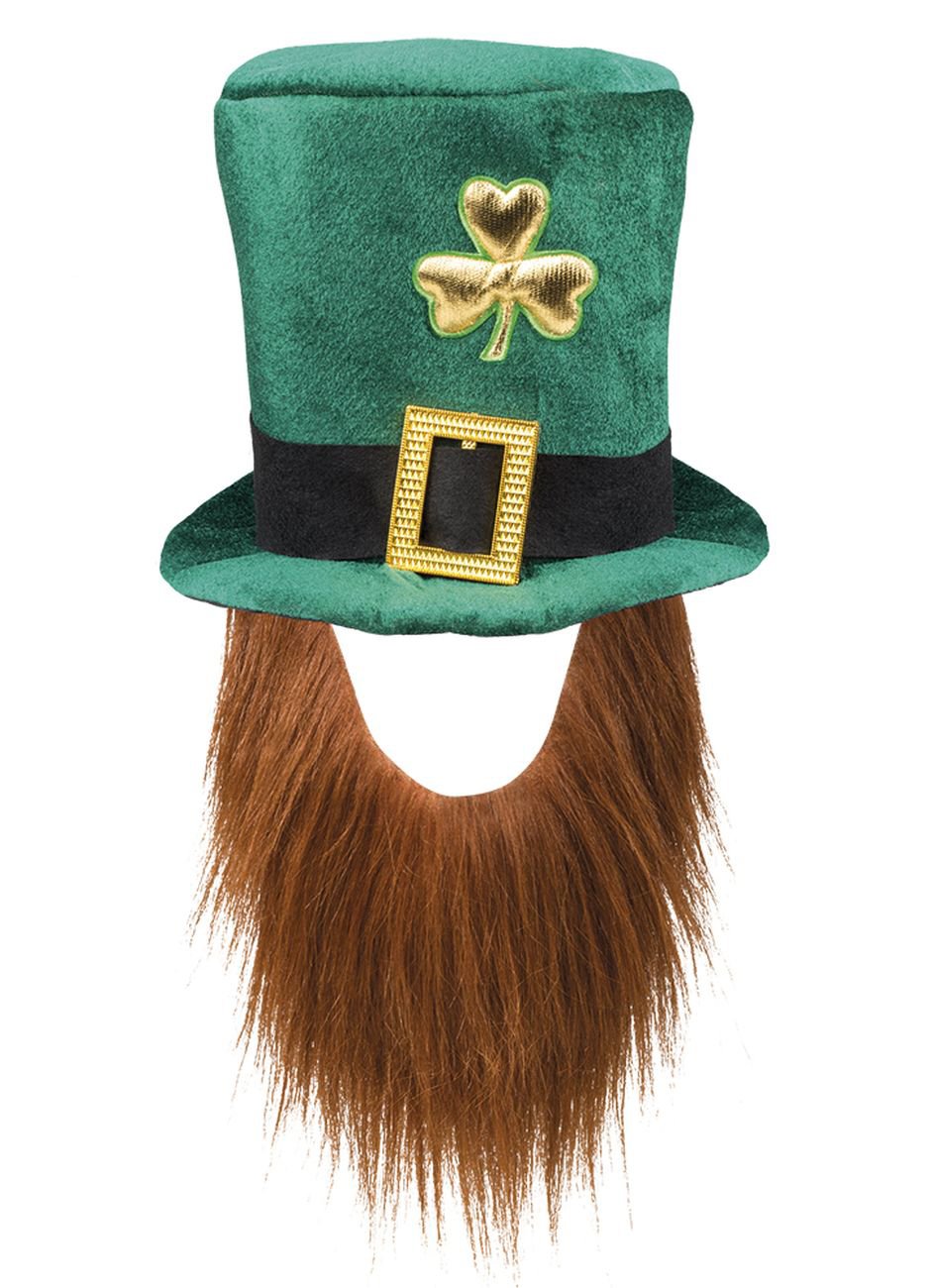Boland Leprechaun Green Leprechaun Hat with Beard Hat Headpiece Ireland St Patricks Day Lucky Charm Carnival Theme Party 44907