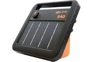 Gallagher S40 Solar Fence Charger | 0.4 Joules for Livestock, Poultry & Gardens | Powers 25 Miles Clean or 5 Miles Typical | Solar Energizer with Rechargeable Battery | Portable Off-Grid Fence Power