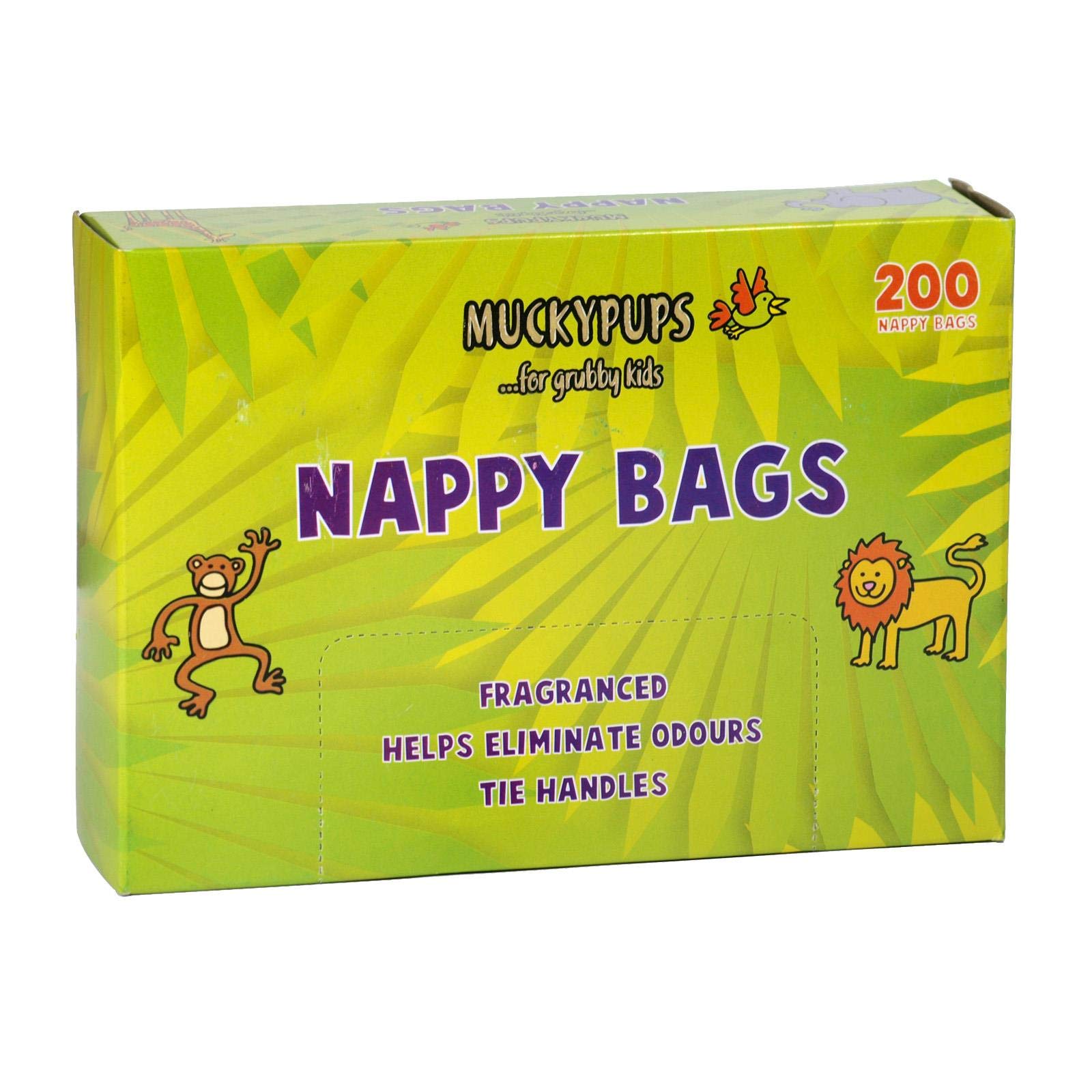 Muckypups Disposable Nappy Bags (200 x Nappy Bags) - Fragranced & Tie Handles