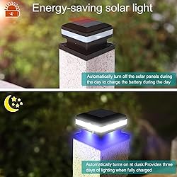 Sumaote Solar Post Lights 160LM 52 LED - Outdoor