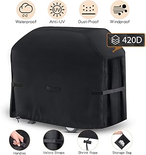 king do way Grill Abdeckhaube wasserdicht, BBQ Grillabdeckung Outdoor Abdeckplane, Gasgrill Regenschutz Cover staubdicht für Weber, Brinkmann, Char Broil, Landmann (147x61x122cm)