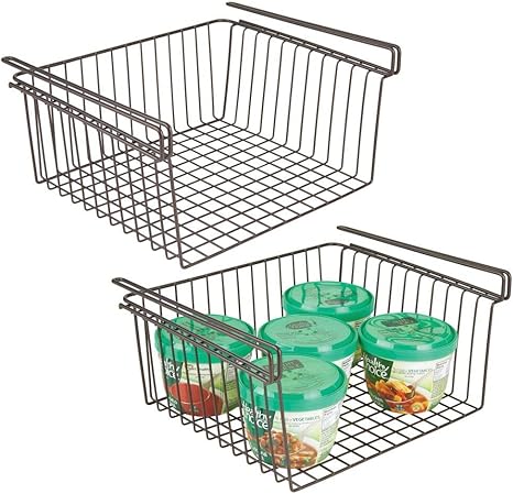 Mdesign Household Metal Under Shelf Hanging Storage Organizer Bin