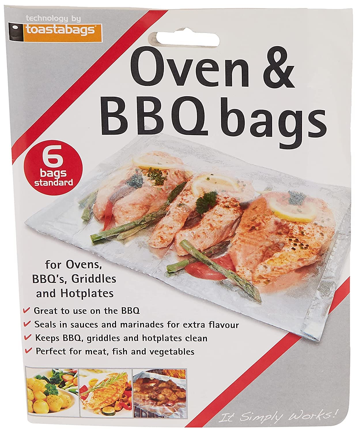 Toastabags Oven and BBQ Bags Standard (Pack of 6), Transparent