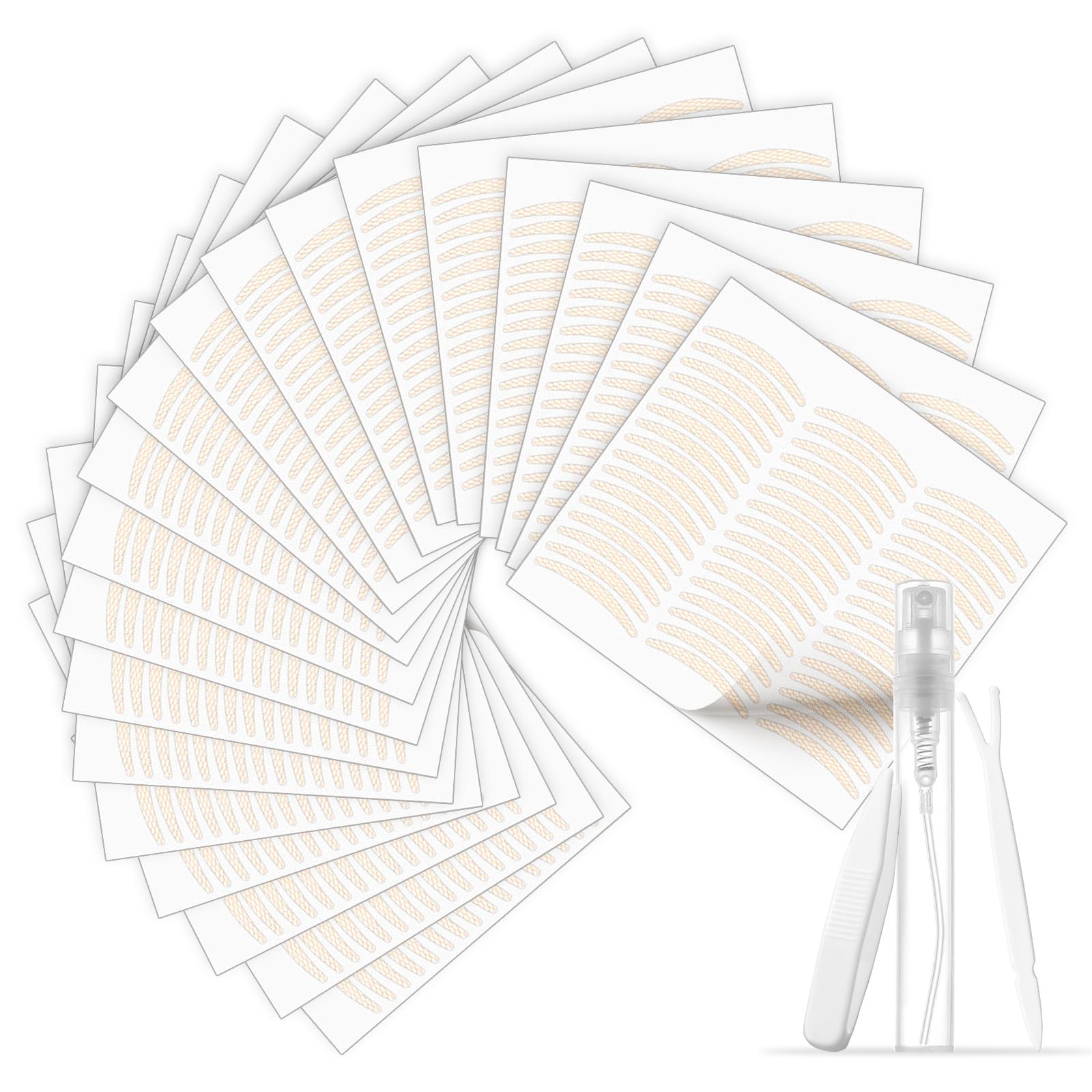 Photo 1 of 960 Pcs Invisible Double Eyelid Tape, Droopy Eyelid Lifter Strips Eye Lid Lifting for a Natural Look Glue-Free Breathable Lace Lid Sticker with Makeup Tools - 20 Sheets M Shape