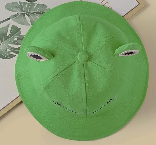 Cute-Green-Frog Adults Bucket-Hat Wide Brim Fisherman Fun Bucket