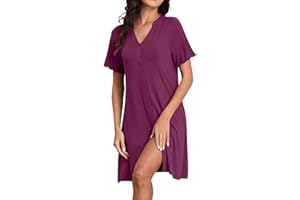 HiMONE Nightgowns for Women Button Down Pajamas Soft Labor and Delivery Gown Viscose Derived from Bamboo