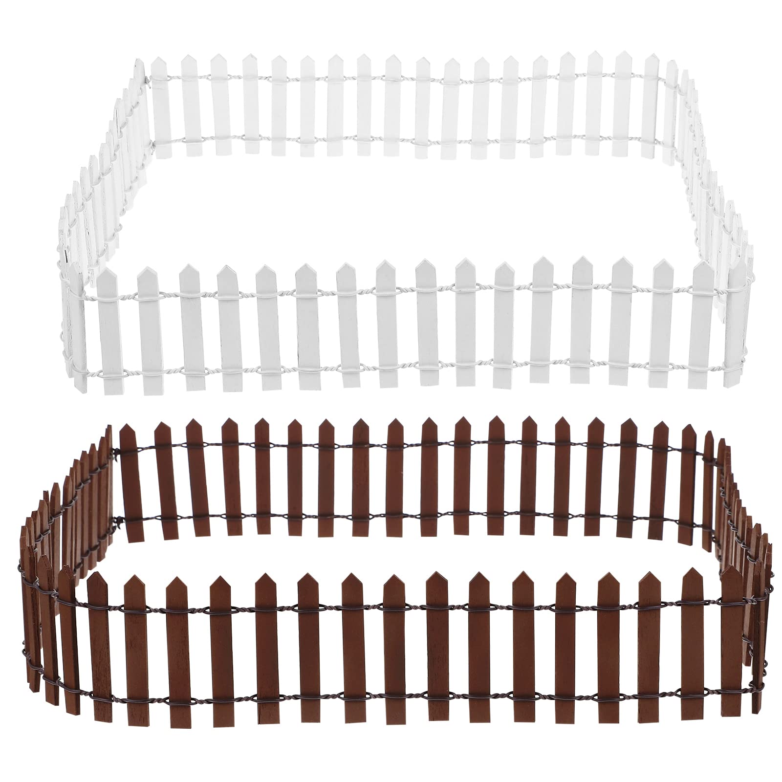 Didiseaon 2pcs Mini Wooden Fence Models for Garden Decor DIY House Landscape Fence Ornaments Small Barrier for Scene Layout Adorn