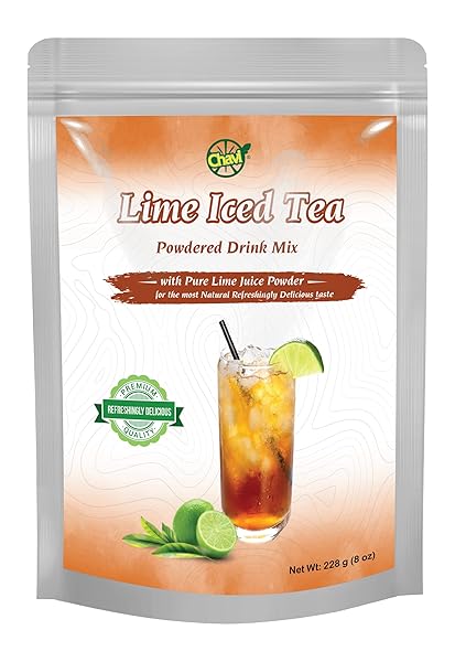 LIME ICED TEA POWDERED DRINK MIX – 8 OZ – NATURAL BLACK TEA EXTRACT AND LIME JUICE POWDER – CHAVI – SIMPLE AND HONEST INGREDIENTS. ENJOY IT HOT OR COLD