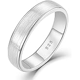 STARCHENIE 5MM Wedding Band Ring for Men, 925 Sterling Silver Ring for Men & Women Comfort Fit, Sizes 7-12