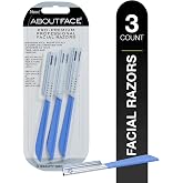 About Face Pro-Premium Facial Razors - 3 Beauty Groomers for Hair Removal, Ideal for Shaving, Exfoliating, Dermaplaning and Brow Shaping, Japanese Stainless Steel Gently Removes Facial Hair