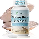Marine Calcium Bone Density & Strength Supplement, Maximum Absorption Pearl & Icelandic Marine Algae Calcium - with Magnesium, Vitamin D3+K2, Organic 70+ Ocean Minerals for Bone Health,45 Days Supply