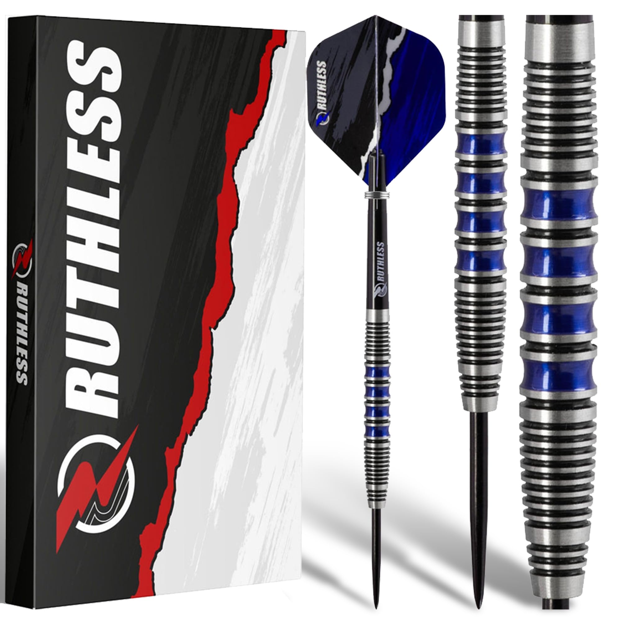 RUTHLESS Blue Falcon Professional Tungsten Steeltip Darts Set in 23g and 25g
