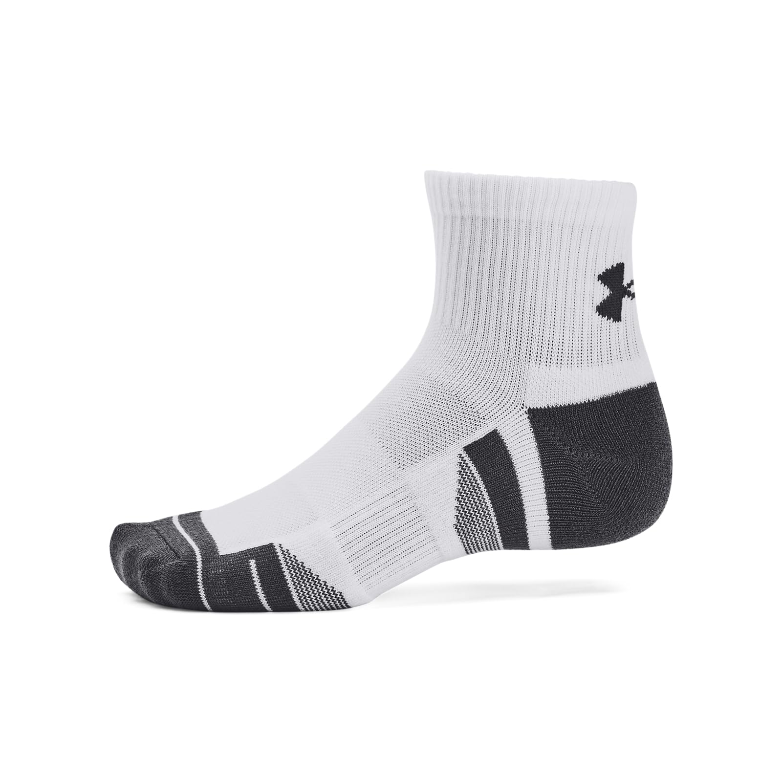 Under Armour UA Performance Tech 3pk Qtr, LG, White / White / Jet Gray