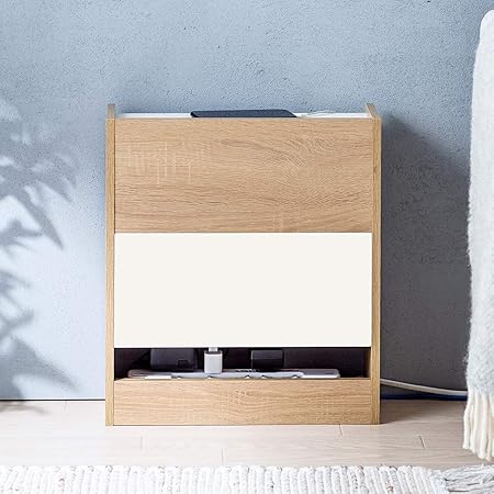 Amazon ケーブルボックス ルーター 収納ボックス モデム タップ 木製 コードケース ケーブル隠し 隠す 配線カバー コード収納 すっきり おしゃれ ルーター収納 コンセント 高さ45cm 書類保存箱 文房具 オフィス用品