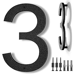 IVERRA 8 Inch Large Floating House Numbers, Black