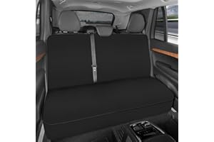 MOTOR TREND BDK AquaShield Rear Bench Car Seat Cover , Waterproof Neoprene Back Cover for Cars Trucks Van SUV , Ideal Protector Kids & Dogs , Automotive Accessories (Black)
