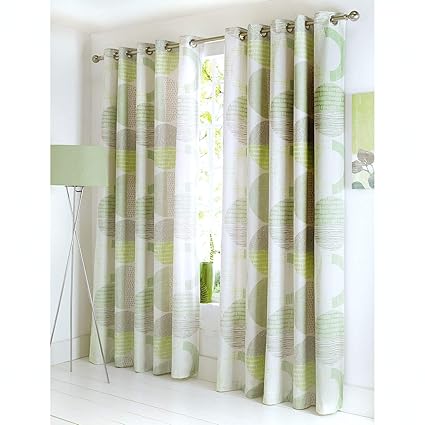 Fusion Aslan Ready Made Lined Eyelet Curtains 66 Width X 54