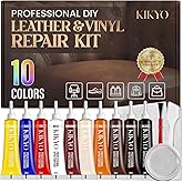 KIKYO Leather & Vinyl Repair Kit, Easily Fix Scratches, Tears, and Holes on Car Seat, Dash, Jacket, Shoe, Furniture, Sofa, Couch Upholstery, Simple Color Match for PU, Genuine & Faux Leather