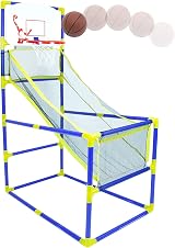 Global Gizmos Arcade Basketball Hoop Indoor Outdoor 86x46x139cm Blue Yellow view 4