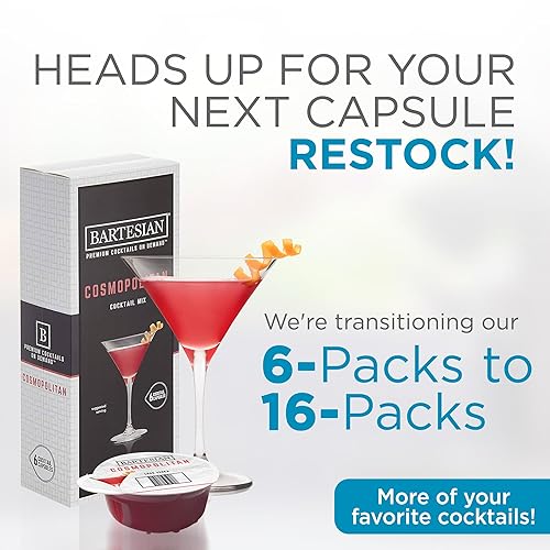 Bartesian Cosmopolitan Cocktail Mixer Capsules, Pack of Cocktail