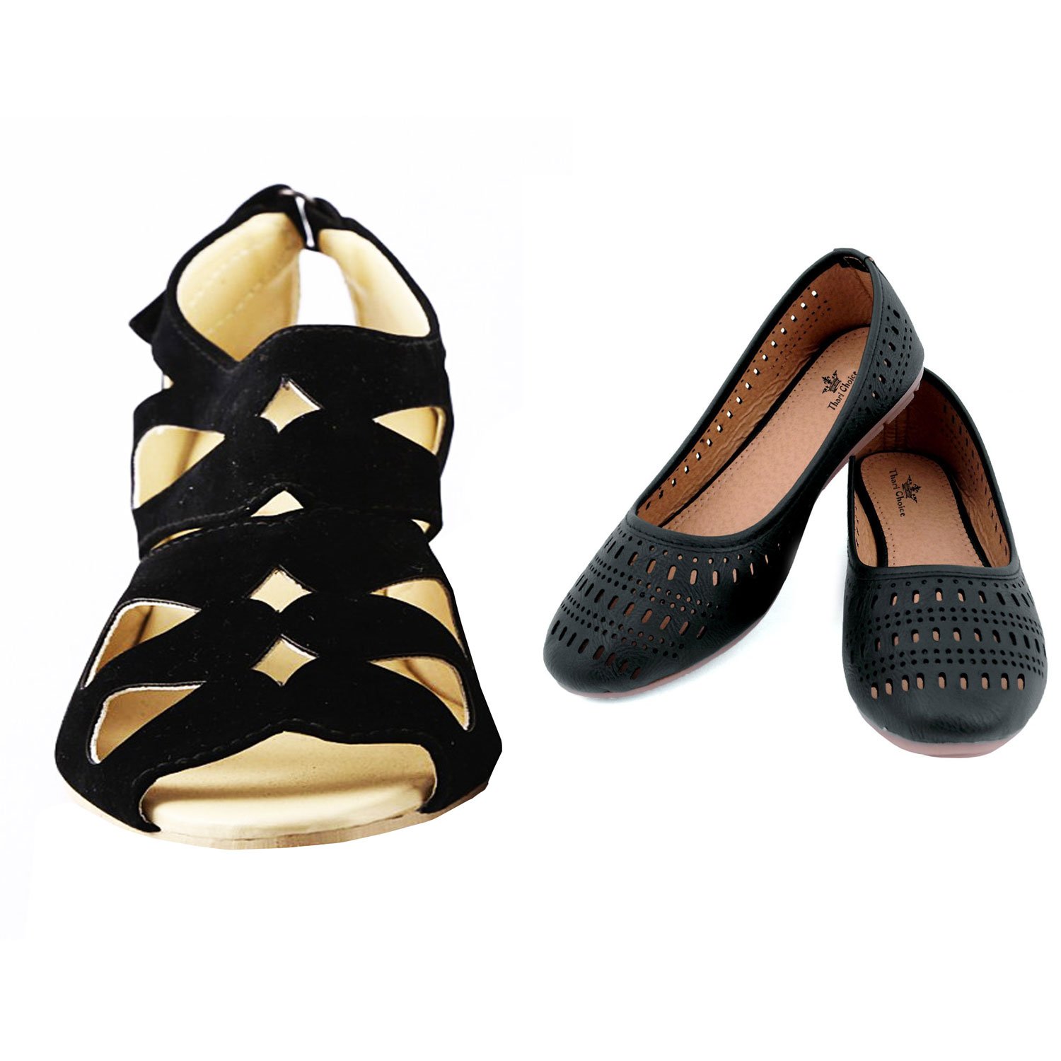 kanchan women wedges and belly pack