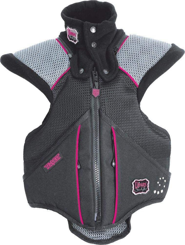Divas Womens Super Sport Tek-Vest Protection Vest Black Pink S/Small