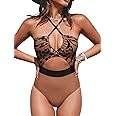 CUPSHE Women's One Piece Swimsuit Plunge Neckline Cutout Criss Cross Bathing Suit