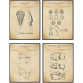 Lacrosse Patent Art Prints - Vintage Wall Art Poster Set - Chic Rustic Home Decor for Boys, Kids, Teens Room, Office, Man Cave, Dorm, Family or Game Room - Gift for Sports Fans - 8x10 Photo - Unframed
