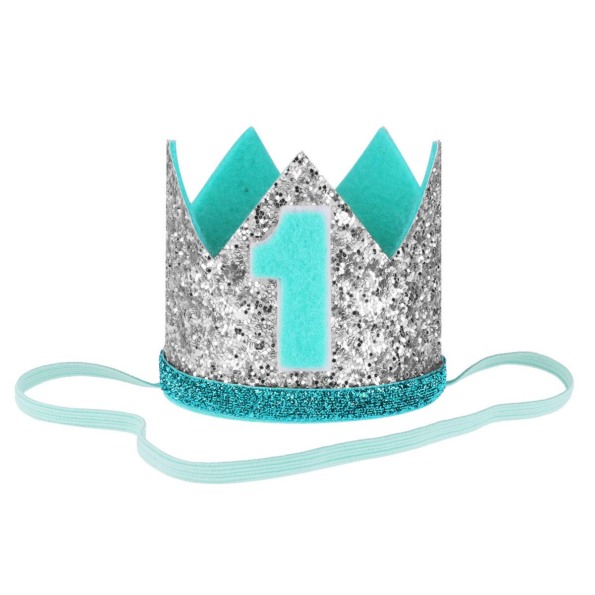 Freebily Infant Baby Girls Boys 1st / First Birthday Headband Crown Party Hat Head wear Accessories Grey Number 1 One Size