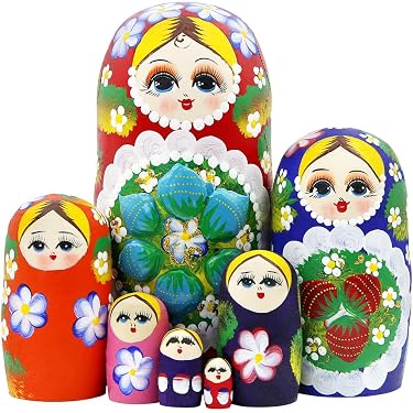 TOYANDONA 5 Poupées Gigognes Russes Chats En Bois - Matryoshka Empilables Mignons Pour Déco Et Rangement