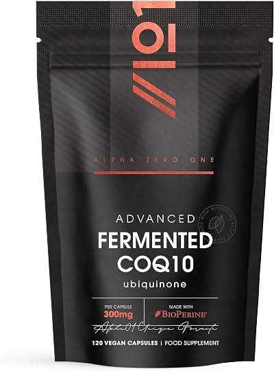 ALPHA01 Fermented CoQ10 300mg 120 Vegan Capsules BioPerine Enhanced Absorption