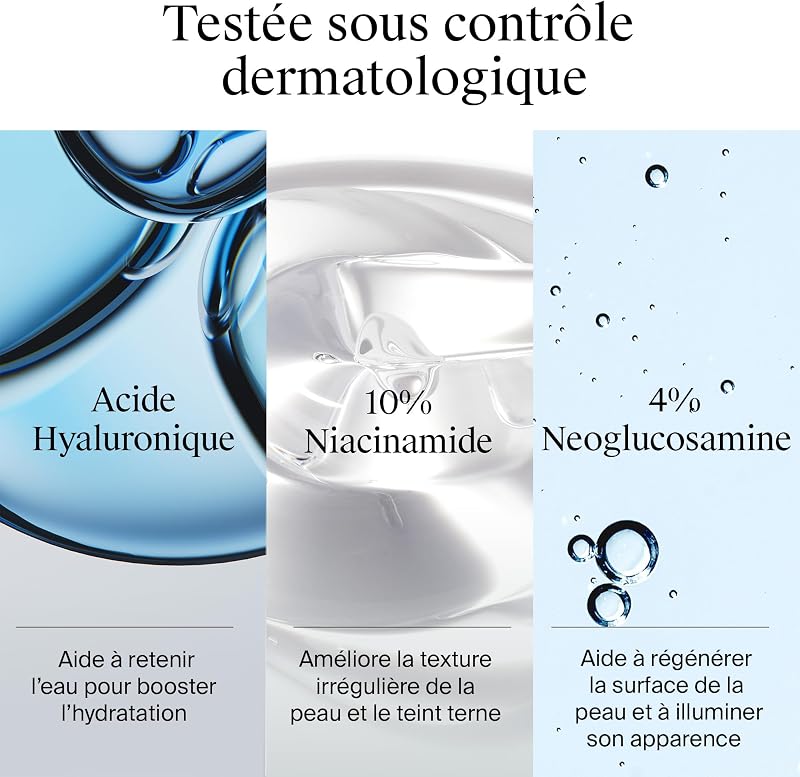 Sérum Hydro Boost 10% Niacinamide (Flacon de 30 ml avec Pipette) – Sérum Hydratant à l'Acide Hyaluronique et Niacinamide – Soin Visage pour Uniformiser et Raviver le Teint