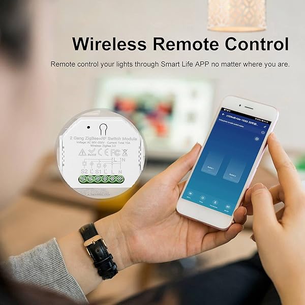 Montloxs Zigbee Mdulo de Interruptor Inteligente ZigBee RF de 2 Bandas con AppControl Remoto por Voz Temporizador de programacinDispositivo compartido Mini Smart Home OnOff Controller