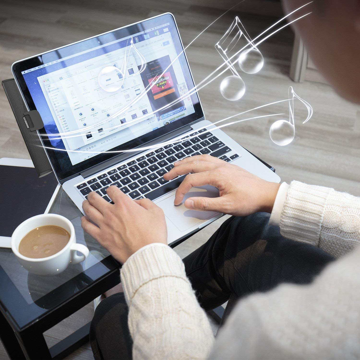 Portable USB Speaker,Mini USB Powered External Clip-On Sound Bar for Laptop,Notebook,Ultrabook,Windows PCs,Computer or Stands On Desktop-Gaming Speakers and Music Sound Box(Black,7.8\