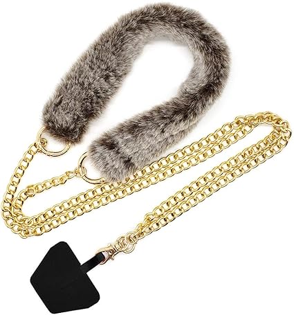 Amazon ネックストラップ ブラック ファーチェーン ブラウン シンプル キラキラ かわいい おしゃれ 首掛け 斜め掛け ショルダー ストラップ スマホアクセサリー グッズ スマホケースに挟むだけ スマートフォンの落下防止に Sslink ストラップ マスコット 通販