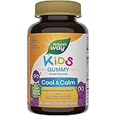 Nature's Way Kids Cool & Calm Gummies, Supports a Calm Mood in Kids Ages 8+*, Lemon Balm, Magnesium, Vitamin B6, L-Theanine, Grape Flavored, Vegetarian, 40 Count (Packaging May Vary)