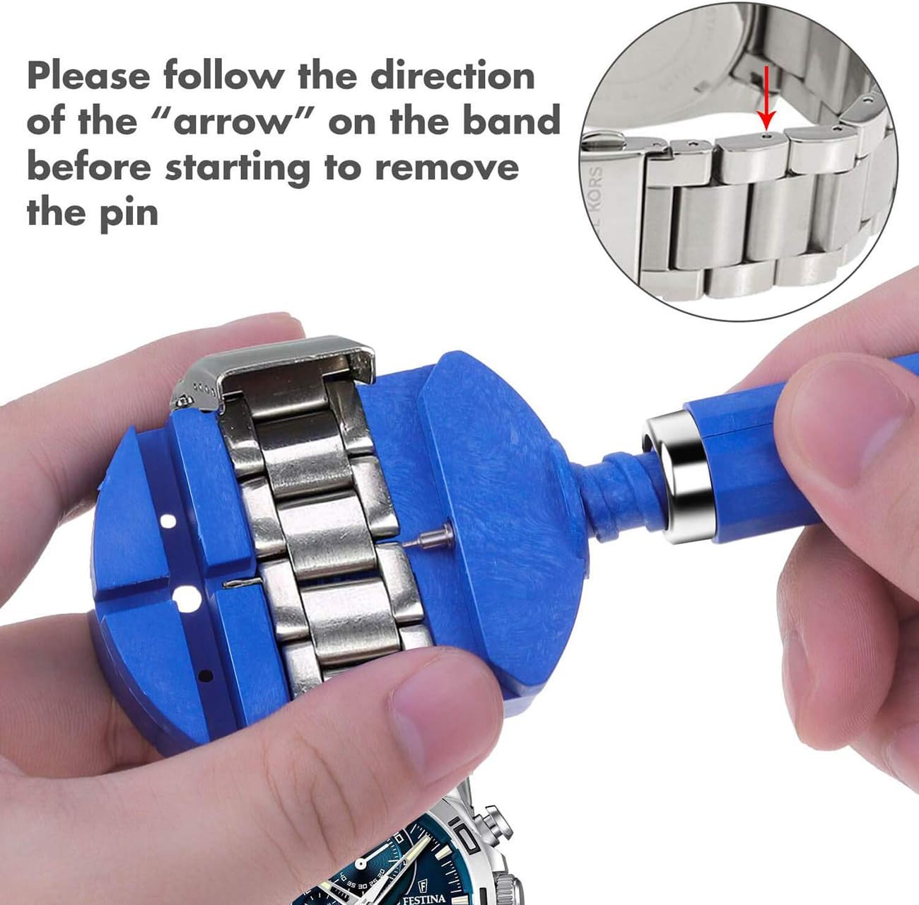 Onmust Watch Repair Kit, Watch Battery Replacement Tool Kit Watches Link Remover Kit Set with Carrying Case: Home Improvement